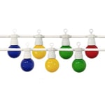 Guirlande Guinguette LED 8M 10pcs 3W IP65 Multicolore - Câble Blanc - SILAMP