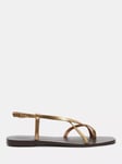 HUSH Suzie Suede Strappy Sandal, Gold Metallic