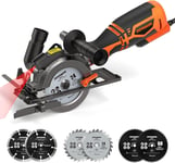 Circular Saw, 710W Mini Circular Saw with Laser, 3500Rpm, Metal Auxiliary Handle