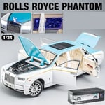 1/24 Rolls Royce Phantom Leksaksbilmodell Diecast Metall Lyx Miniatyr Drag tillbaka Ljud Ljus Dörr Öppningsbar Samling Present Barn Rolls Royce Phantom3