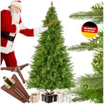 tectake® Sapin de Noel Artificiel 180 cm Type Nordmann Vert avec Pieds Pliables en Bois Branches denses & réalistes Arbre de Noel Sapin de Noel Artificiel pour Décoration Noel Maison Cosy