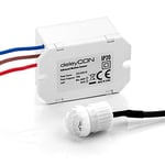 deleyCON 1x Mini Infrarouge Détecteur de Mouvement - Intérieur Portée 6m à 360° La Plus Petite Construction Presque Invisible IP20 Montage Encastré Blanc