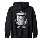 Garbage Trash Can Cartoon Character Design Zip Hoodie