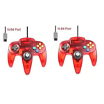 2-pack Klassisk Trådbunden N64-kontroll Retrospel 64-bitars Spelkontroll Joystick Ersättningskontroll 16 2pcs