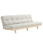 Banquette convertible futon LEAN pin coloris naturel couchage 130*190 cm.