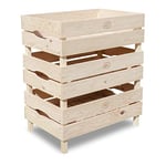 Habau Caisse en Bois de Hemlock Naturel 45 x 30 x 19 cm