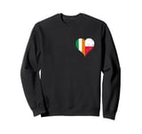 Polish Irish A Small Vintage Flag in Heart of Poland Ireland Sweatshirt