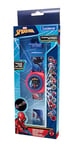 LEXIBOOK Montre bracelet ajustable écran digital avec 20 projections de Spider-Man et ses amis-pour Enfant/Garçon-Rouge et Bleu, DMW050SP