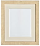 FRAMES BY POST Deep Grain Picture Photo Frame, Recycled Plastic, Light Brown with Ivory Mount, 8 x 6 Image Size 6 x 4 Inch