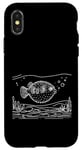 Coque pour iPhone X/XS Line Art Poisson et ichtyologiste Amazon Puffer