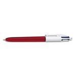 Bic Stylo 4 couleurs Shine - corps métallique Rouge