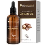 PraNaturals 100% Moroccan Pure Natural Argan Oil for Face & Body 100ml – Rich in Vitamin E for Healthy Skin, Hair & Nails – No Parabens or SLS – Vegan, Cruelty-Free