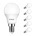 LVWIT 4.5W Ampoule LED E14 P45, Equivalent à Ampoule Incandescence 40W, 470Lm 6500K Blanc Froid, Non Dimmable, Lot de 6