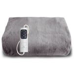 Dreamland IntelliHeat Velvet Plush Heated Throw Grey