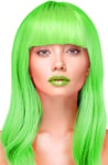 Party Wig Long Straight Hair Neon Green