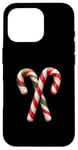 Coque pour iPhone 16 Pro Canne à sucre de Noël classique festive, motif bonbon