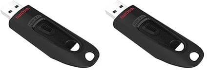 SanDisk 64GB Ultra USB Flash Drive USB 3.0 Up to 130 MB/s Read, Black, (Pack of 1) (Lot de 2)