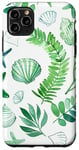 Coque pour iPhone 11 Pro Max Été côtier vert coquillage, étoile de mer, femme