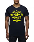 Jack and Jones Men's Nocean Crew Neck Short Sleeve T-Shirt, Dress Blues, X-Large