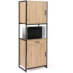 Idmarket - Buffet de cuisine 60 cm detroit meuble 2 portes design industriel + tiroir