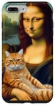 Coque pour iPhone 7 Plus/8 Plus Mona Lisa tenant un chat Portrait d'art Peinture Kitty Cat