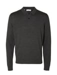 Selected Homme Slhtown Merino Coolmax Knit Polo Noos Grå