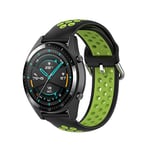 KOMI 20mm 22mm Silicone Watch Strap, Women Men Fitness Sports Replacement Band Smart Watch Accessories (22mm, black/green)