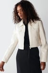 Faux Leather Patent Retro Crop Jacket