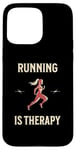 Coque pour iPhone 15 Pro Max Running Therapy Pantalon de course à pied pour femme