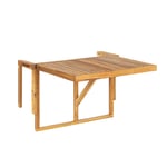 Table de Balcon Rabattable en Bois d'Acacia Clair pour Balustrade Idéal pour le