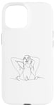 Coque pour iPhone 15 sexy shirt sexy sweat à capuche lignes chaudes femme en eau dessin