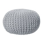 Pouf Rond en Coton Gris Clair à Billes de Polystyrène Coussin d'Intérieur Conrad