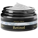 Salicylic Acid + Retinol Cream 100ml, Organic Anti Wrinkle Face Cream for Women - Collagen Cream - Unscented Night Cream with Aloe Vera for Sensitive Skin by Satin Naturel