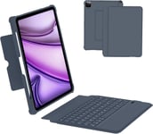 Clavier Pour Ipad Air 11 Pouces 2024 (M2), Coque Clavier Détachable Ipad Pro 11 Pouces, Clavier Ipad Air 4Ème 5Ème Génération Avec Pavé Tactile, 7 Couleurs, Azerty Français, Noir Gris