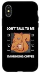 Coque pour iPhone X/XS Squirrel Don't Talk To Me I'm Drinking Coffee Style japonais