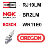 Bougie OREGON - CHAMPION rj19lm NGK br2lm BOSCH wr11e0