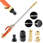 Portable Hydro Jet High Pressure Power Washer Gun Pressure Washer Wand Extension, Pressure Washer Gun with 3 Hose Nozzles - High Pressure Hose Nozzle Attachment