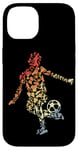 Coque pour iPhone 14 Croquis d'un joueur de football Amoureux du football