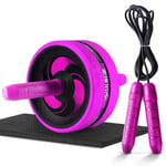 GRTVF Abdominale Vélo Fitness, Silencieux Roue Abdominale Fitness Equipment, avec Corde à Sauter, Sport Ferris Exercice Abdominale Rôle (Color : Purple)