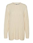 Vero Moda Vmmathilde Cable Long Knit Jumper D2 Beige