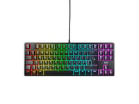 CHERRY XTRFY K4V2 TKL, Clavier de Jeu Filaire sans Pavé Numérique, Disposition Portugaise (QWERTY), Éclairage RGB, Commutateurs Mécaniques MX2A Red, Noir