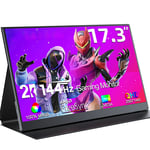 2K 144Hz Portabel Monitor 17,3 tum 2560x1440P IPS Skärm För spel