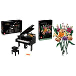 LEGO 21323 Ideas Grand Piano Model Building Set & 10280 Flower Bouquet, Artificial Flowers, Set for Adults, Decorative Home Accessories, Idea, Botanical Collection