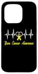 Coque pour iPhone 15 Pro Ruban jaune de sensibilisation au cancer des os HeartBeat In Juillet