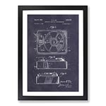 Big Box Art Record Player Patent Dark Framed Wall Art Picture Print Ready to Hang, Black A2 (62 x 45 cm)