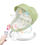 Uuoeebb Electric Baby Bouncer with Bluetooth, Baby Bouncer Chair with 5 Swing Speed, 3-Stage Timer and Remote Control, Portable Baby Swing Chair from Birth for 0 Months Plus Newborn Boys Girls