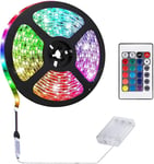 Bande Led À Piles Avec Télécommande 24 Touches, Minuteur, De Fond Tv, Décoration Pour La Maison, La Chambre À Coucher, La Fête (5 M, 300 Led)[X1318]