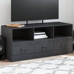 Avimac - Meuble tv anthracite 99x39x44 cm acier