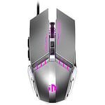 GameXtrem Souris de Jeu, Souris de Jeu Professionnelle avec 7 Boutons Macro programmables, clic Silencieux, rétroéclairage RVB, Souris Ergonomique Optique Filaire pour PC