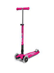 Micro Scooter Maxi Micro Deluxe Foldable Scooter With Led Wheels - Pink